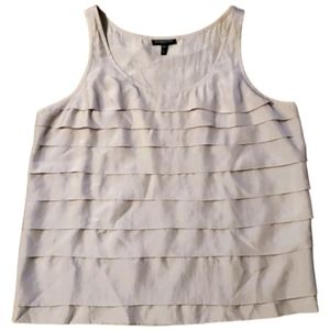 Eileen Fisher Womans Tiered Silk Habutai Tank‎ Top Size Large